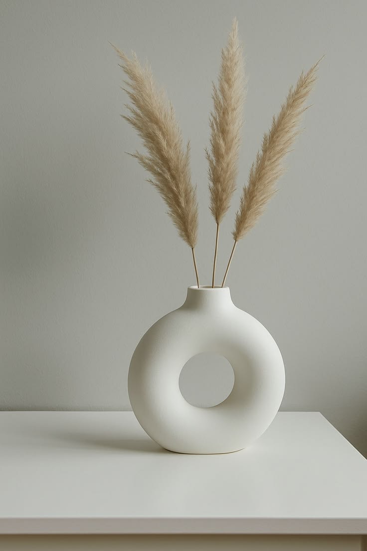 Modern aesthetic ceramic round vase