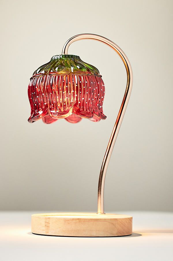 BlossomGlow Glass Flower Lamp