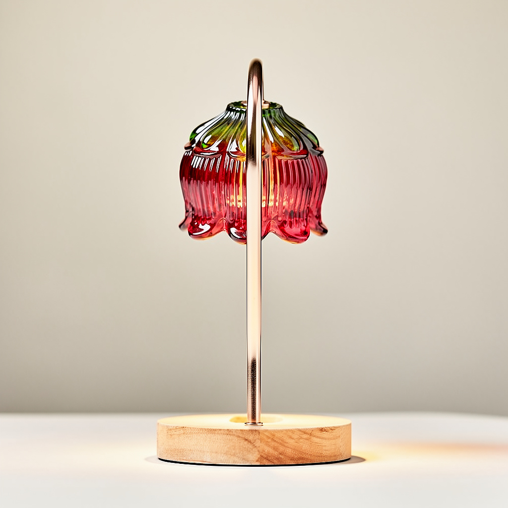 BlossomGlow Glass Flower Lamp